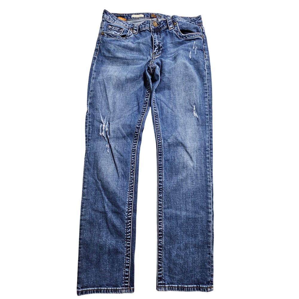 KUT from the Kloth Straight Leg Jeans Womens 10 Blue Distressed SP001MC7